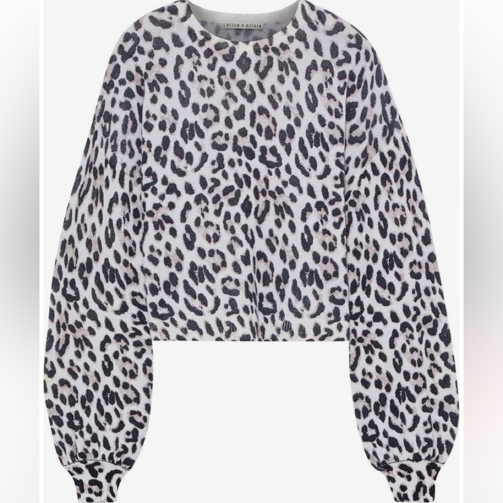 Alice and Olivia Ansley Cashmere Cat Print Sweatshirt